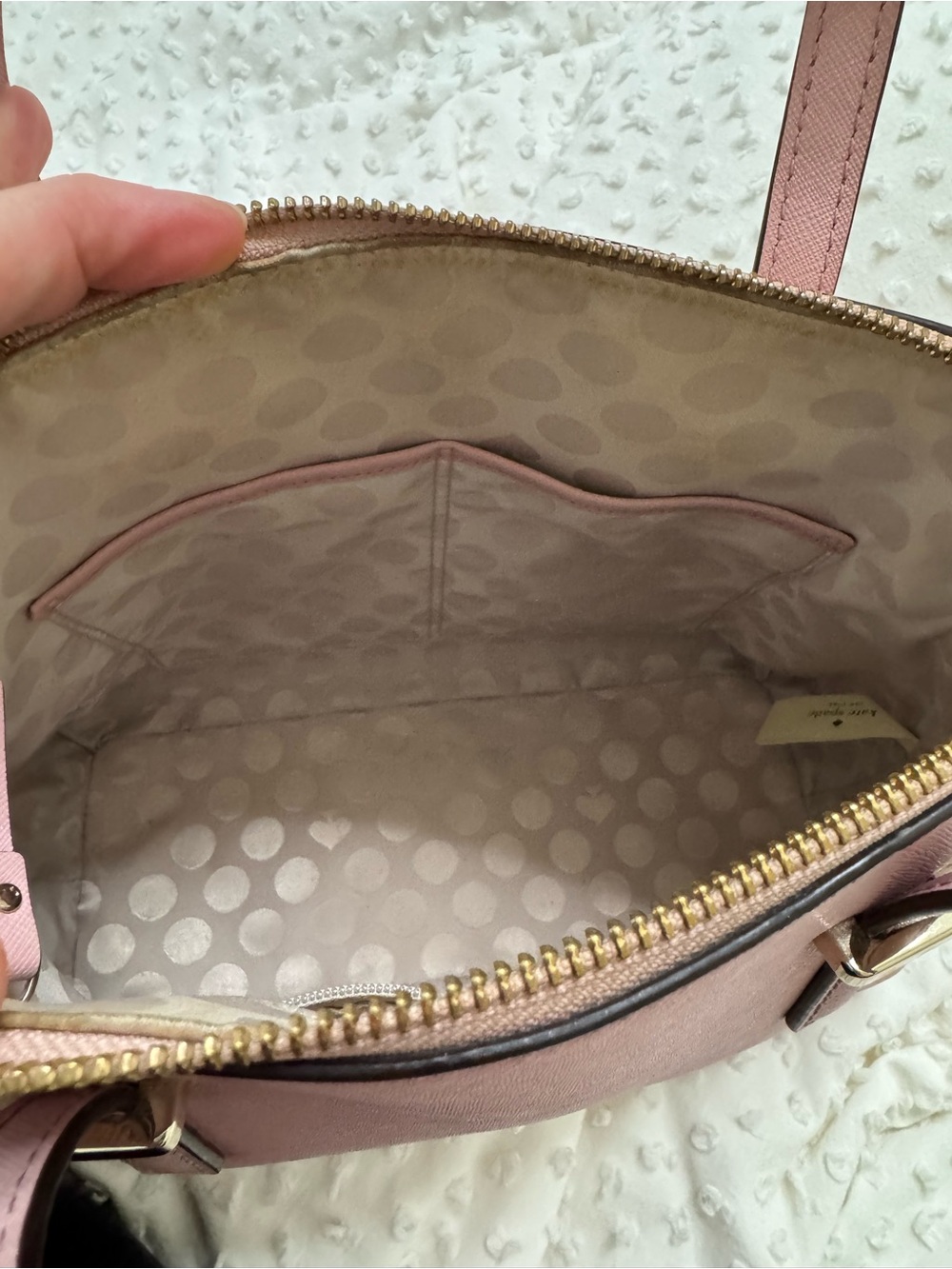 Kate Spade Dusty Pink Saffiano Satchel with Gold Hardware & Matching Wallet - Picture 5 of 16